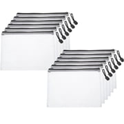 Mesh Zipper Pouch Bags A5 Plastic Pouches Organizing Document for Office School Home Travel 10pcs