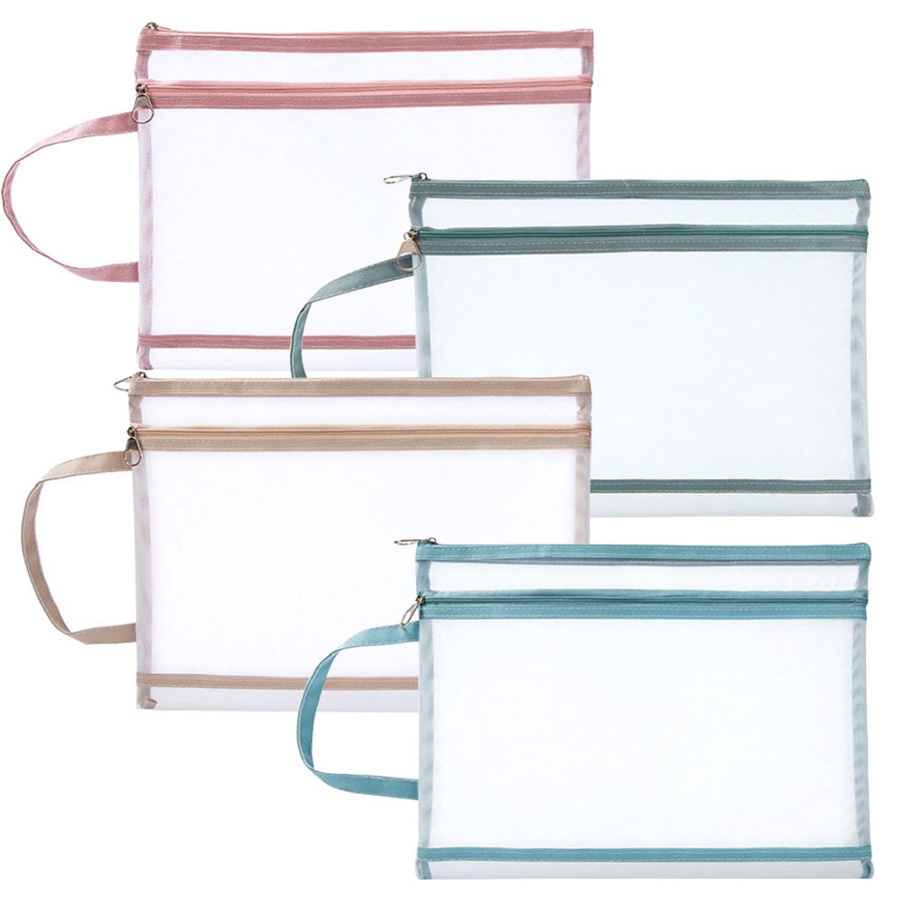 Mesh Zipper Pouch Zipper File Bags, Puzzle Project Bags for Cross
