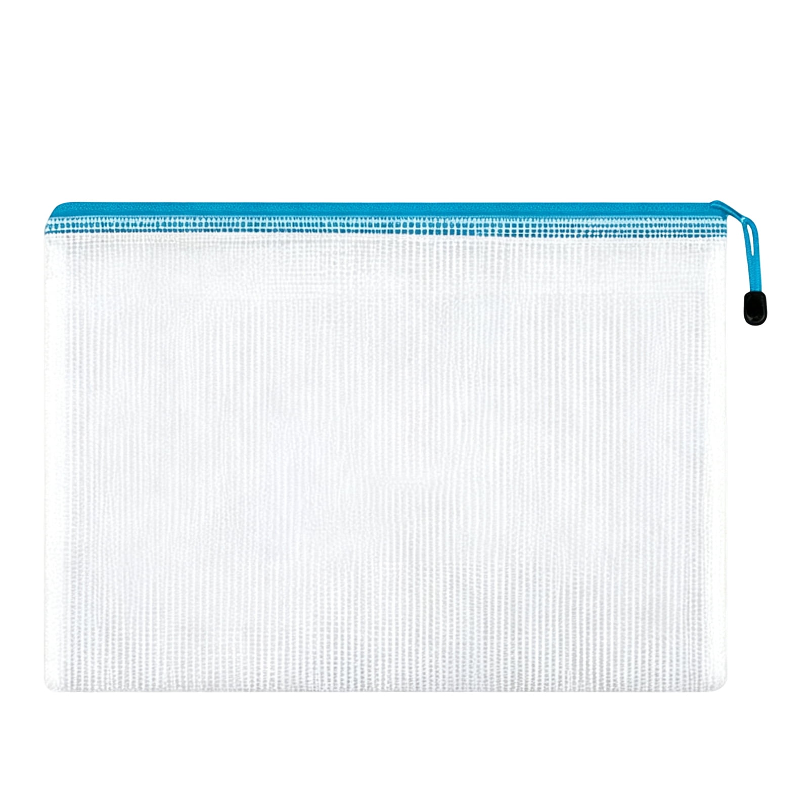 Mesh Zipper Pouch with Transparent Grid Design, B8 Size, Sky Blue, for ...