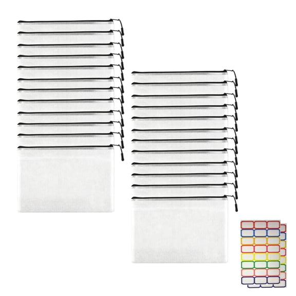 Mesh Zippered Storage For Home Organization Breathable Net Pocket Organizer With Zipper And See Through Design Slim Square Tote F Or Closet Desk And Travel Storage Boxes with Zipper Tidy & Co Storage