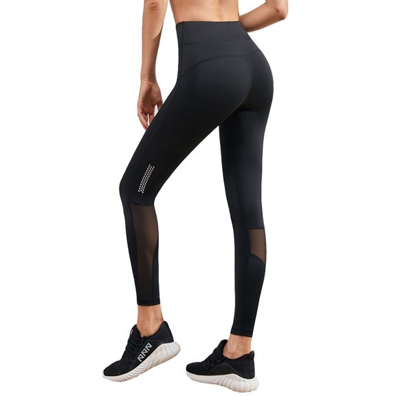Mesh splicing luminous strip breathable quick-drying yoga sports fitness tights 1773656644797807
