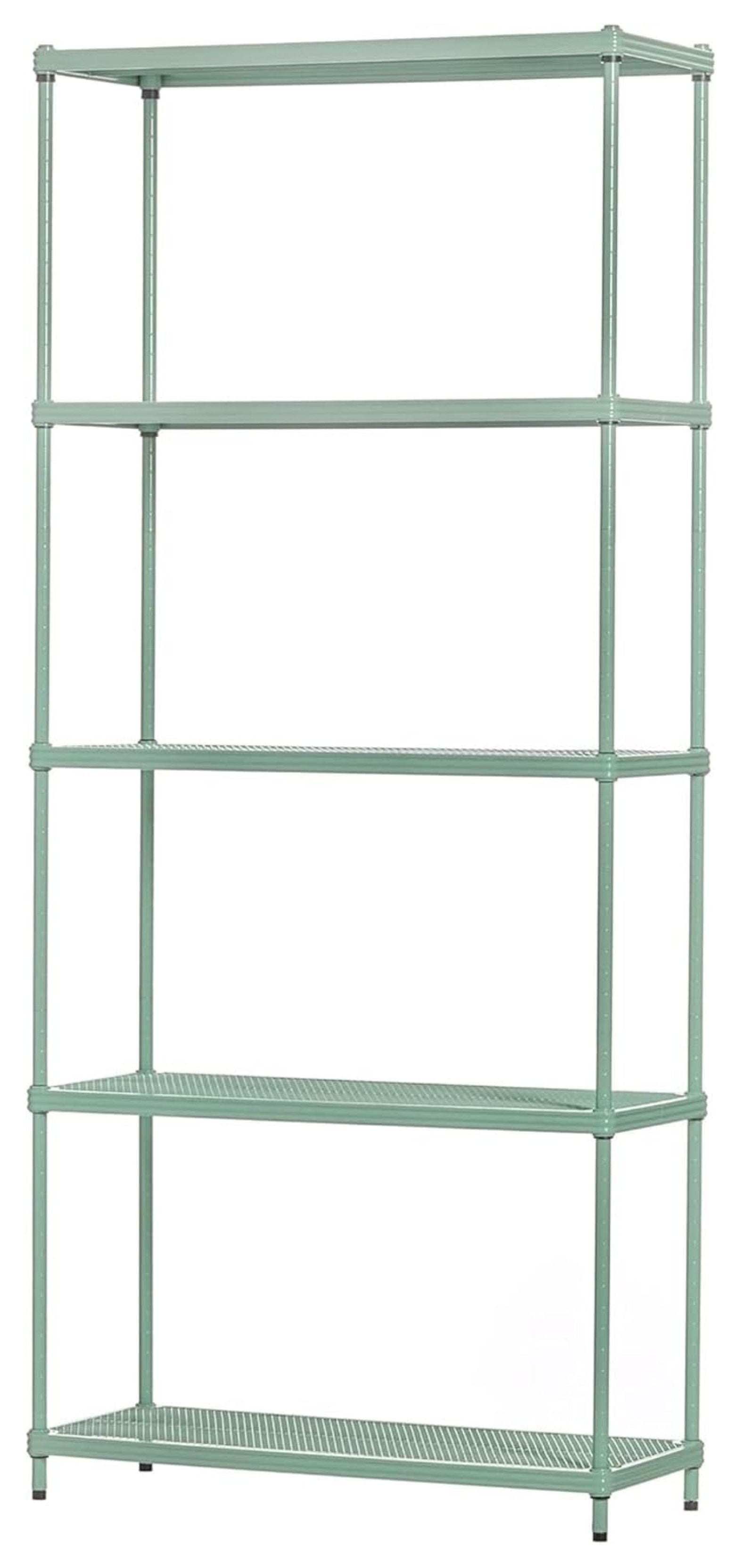 Sage Green Adjustable 5-Tier Metal Wire Shelving Unit