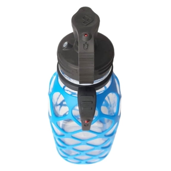 Meshbottle With Glass Straw - French Blue - Plastic-Free, BPA-Free, Phthalate-Free Glass Water Bottle - 32 oz