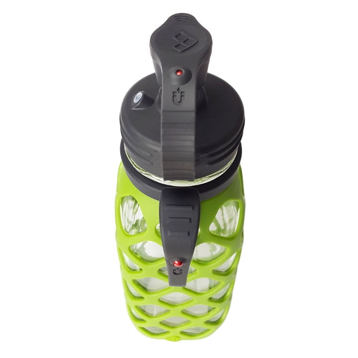 Meshbottle With Glass Straw - Olive Green - Plastic-Free, BPA-Free, Phthalate-Free Glass Water Bottle - 16 oz