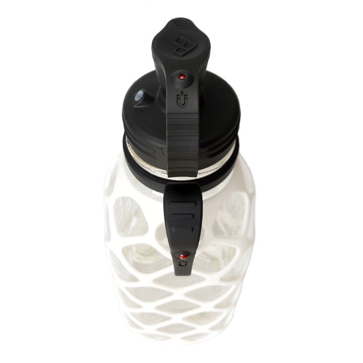 Meshbottle With Glass Straw - Snow White - Plastic-Free, BPA-Free, Phthalate-Free Glass Water Bottle - 32 oz
