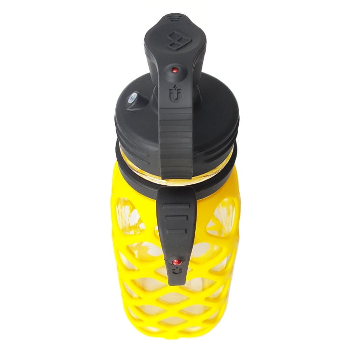 Meshbottles With Glass Straw - Sun Yellow - Plastic-Free, BPA-Free, Phthalate-Free Glass Water Bottle - 16 oz