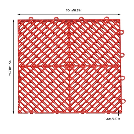 Meshed Structure Rubber Tiles Interlocking Garage Floor Tiles 12x12x0.5 Inch 25/55PCS Square Interlocking Deck Tiles
