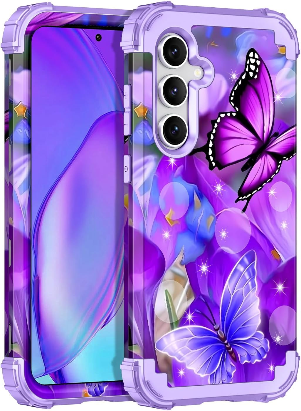 Meshine for Galaxy S24 FE 5G Case,Shockproof Three Layer Heavy Duty ...