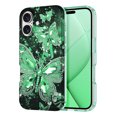 thumbnail image 1 of Meshine for iPhone 16 Case,Glow in The Dark Butterfly Slim Fit Protective Anti Scratch Phone Cover for Women Girls,Green, 1 of 7