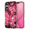 thumbnail image 1 of Meshine for iPhone 16 Case,Glow in The Dark Butterfly Slim Fit Protective Anti Scratch Phone Cover for Women Girls,Rose, 1 of 7