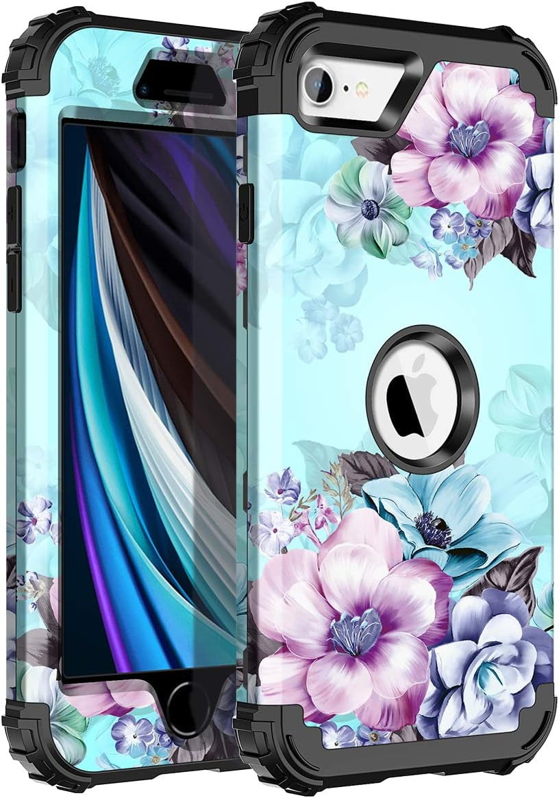 Meshine for iPhone SE 2022/2020 Case,Marble Three Layer Heavy Duty ...