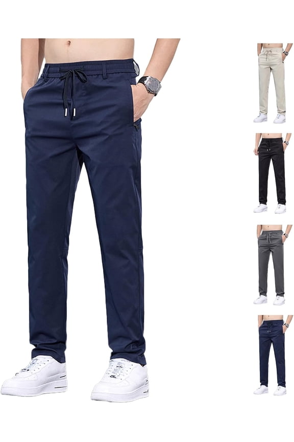 Meshirons Ice Silk Mesh Panel Casual Pants, Comfort for Man Over 55, Stretch Breathable Quick Drying Pant with Pockets