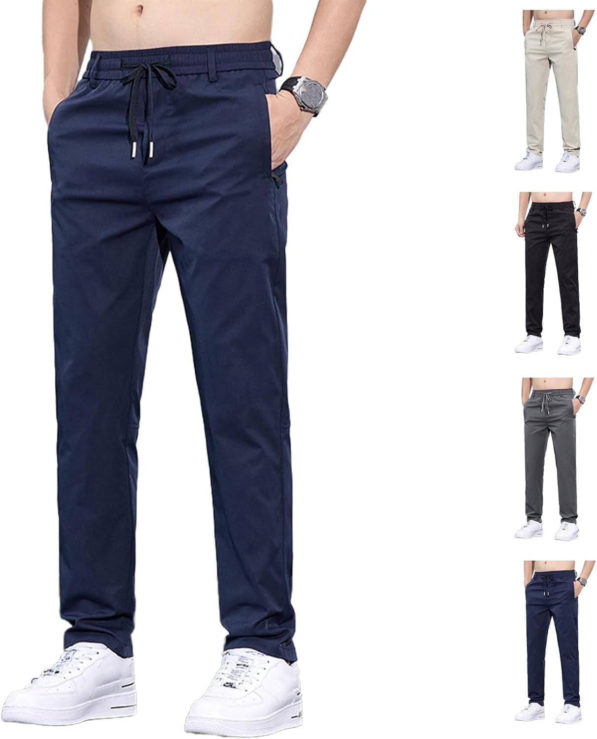 Ice Silk Mesh Panel Casual Pants, Comfort for Man Over 55, Stretch