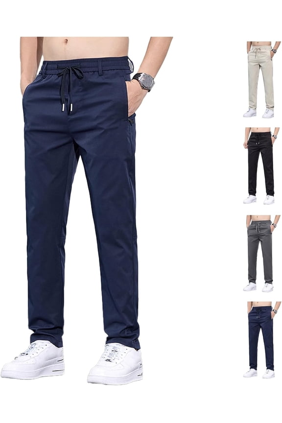 Ice Silk Mesh Panel Casual Pants, Comfort for Man Over 55, Stretch Breathable Quick Drying Pant with Pockets
