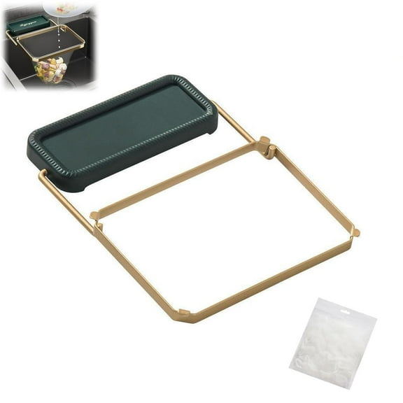 Meshmate Waste Rack, 2025 New Meshmate Waste Rack for Sink, Foldable Trash Garbage Net Shelf Green Gold