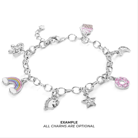 Mesmerize Your Little Girl with TheJewelryHut Designer Children Color CZ Charms in Silver Bracelet