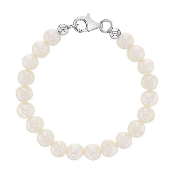 Mesmerize Your Little Girl with TheJewelryHut Designer Children Freshwater Pearl in Sterling Silver Bracelet