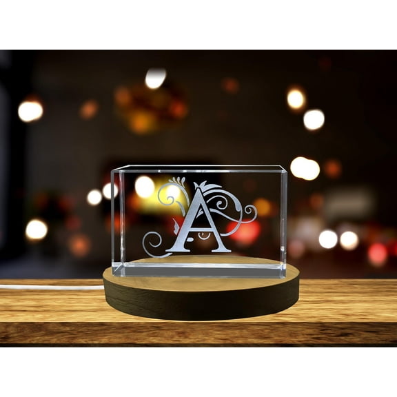 Mesmerizing 3D Engraved Alphabet A Crystal Art For Decorating Your Space