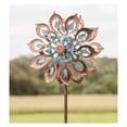 thumbnail image 1 of Mesmerizing Copper Lily Wind Spinner Dual-Tone | Petal-in-Petal Design | Rotors | Brushed Copper & Antique Blue |All | 24" Wx75 H, 1 of 4