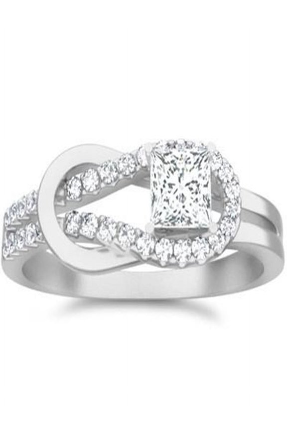 Mesmerizing Diamond Wedding Ring 1.00 Carat Princess Cut Diamond on 10k White Gold