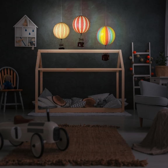 Mesmerizing Hot Air Balloon LED Lanterns | Enchanting Evening Decor | Remote Control Included - True Red