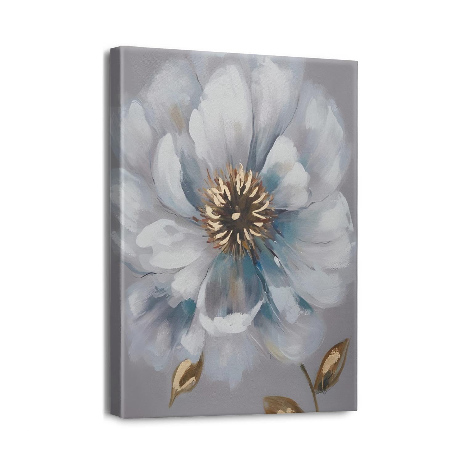 Mesmerizing Modern Art Abstract Blue Flickering Flower Canvas Wall Art ...