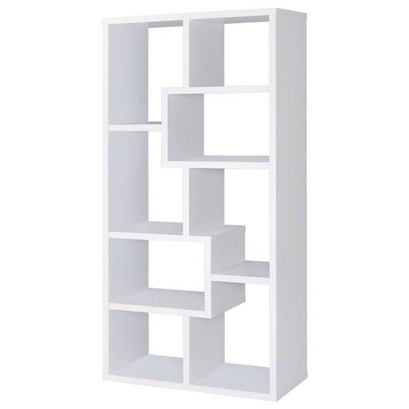 Mesmerizing Multiple Cubed Rectangular Bookcase White