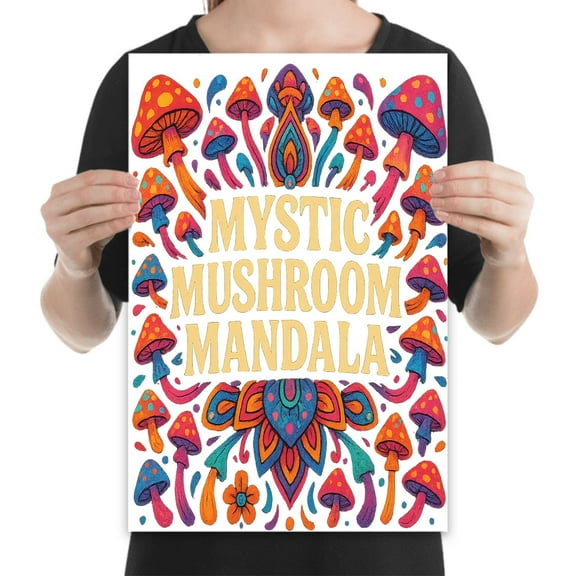 Mushroom Mandala Poster - Wall Decor for Boho Decor Enthusiasts Gift