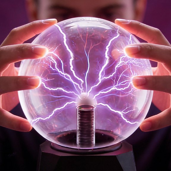 Mesmerizing Plasma Ball Lamp - Interactive Light Show for Home & Office Decor
