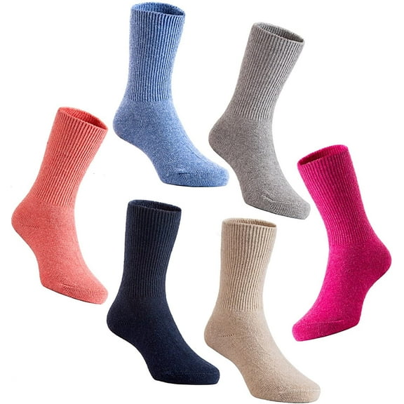 Meso 6 Pairs Children Wool Blend Socks Size 3Y-6Y Girl Random Color