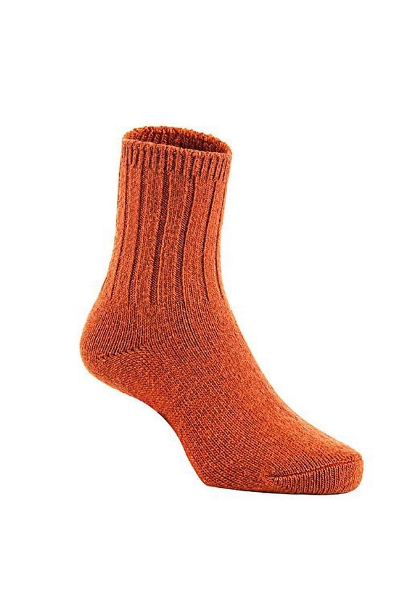 6 Pairs Children's Stretchy Wool Socks for Kids All-Season Childrens Sturdy and Thermal Toddler Socks Solid Size 0Y-2YBrown