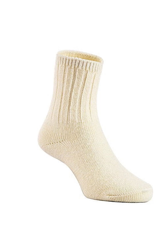 6 Pairs Children's Stretchy Wool Socks for Kids All-Season Childrens Sturdy and Thermal Toddler Socks Solid Size 2Y-4YCream