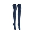 thumbnail image 1 of Meso Big Girl's Women's 2 Pairs Awesome Thigh High Cotton Socks, Comfortable, Soft and Super Durable M1025 6-9 2p04 Navy, 1 of 8