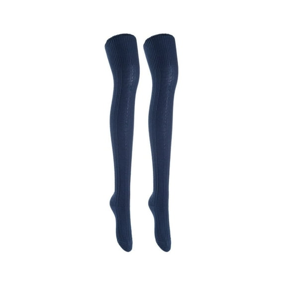 Meso Big Girl's Women's 2 Pairs Awesome Thigh High Cotton Socks, Comfortable, Soft and Super Durable M1025 6-9 2p04 Navy