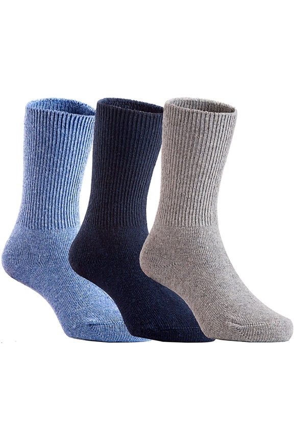 Boy's 3 Pairs Pack Wool Socks Plain Color Size 0M-1Y Blue, Gray, Navy