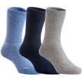 thumbnail image 1 of Meso Boy's 3 Pairs Pack Wool Socks Plain Color Size 0M-1Y Blue, Grey, Navy, 1 of 2