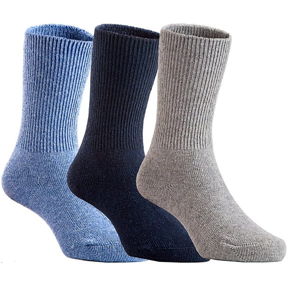 Meso Boy's 3 Pairs Pack Wool Socks Plain Color Size 0M-1Y Blue, Grey, Navy