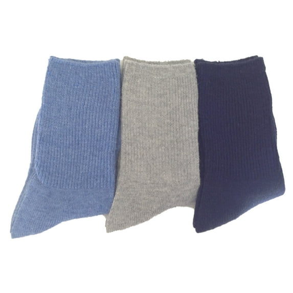 Meso Boy's 3 Pairs Pack Wool Socks Plain Color Size 1Y-3Y Blue, Gray, Navy