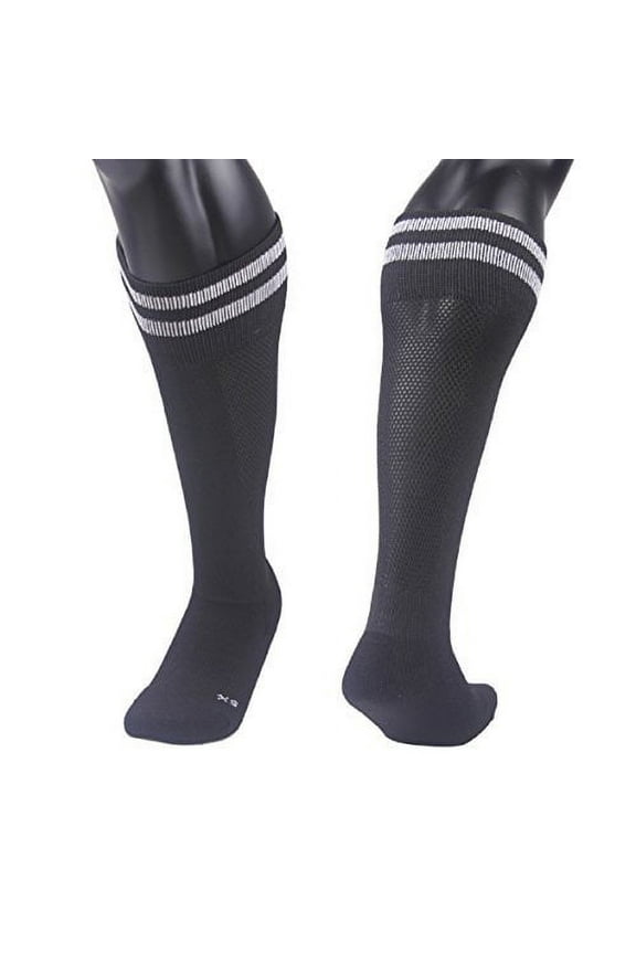Children's 1 Pair Ultra Comfortable Lightweight and Breathable Knee High Sports Crew Socks - High Quality Performance Sports Long Socks Size XS(Black)