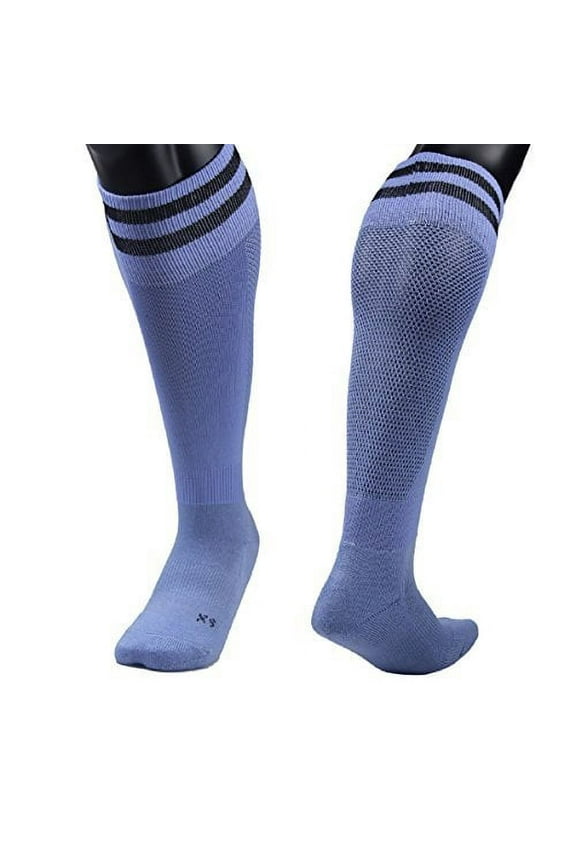 Children's 1 Pair Ultra Comfortable Lightweight and Breathable Knee High Sports Crew Socks - High Quality Performance Sports Long Socks Size SLight Blue