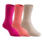 Meso Girl's 3 Pairs Pack Wool Socks Plain Color Size 0M-1Y Rose, Orange, Beige
