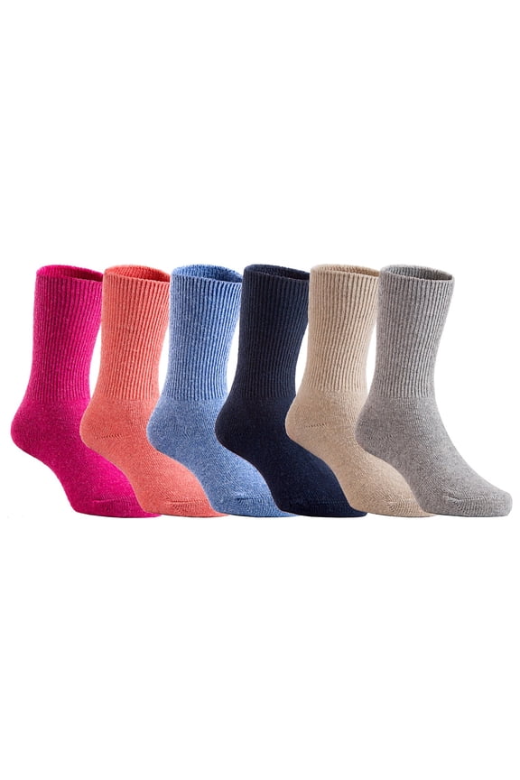 Girl's 6 Pairs Pack Wool Socks Plain Color Size 0Y-1Y Blue,Grey,Navy,Rose,Orange,Beige