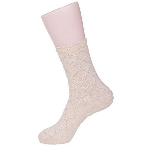 Meso Men's 2 Pairs Extra Thick Wool Blend Socks Diamond Color Size 9-11Beige