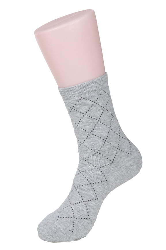 Men's 2 Pairs Extra Thick Wool Blend Socks Diamond Color Size 9-11Gray