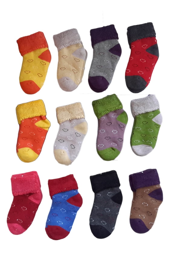 Girl 6 Pairs Pack Wool Blend Socks Love Heart Boy 0M-1Y Random Color