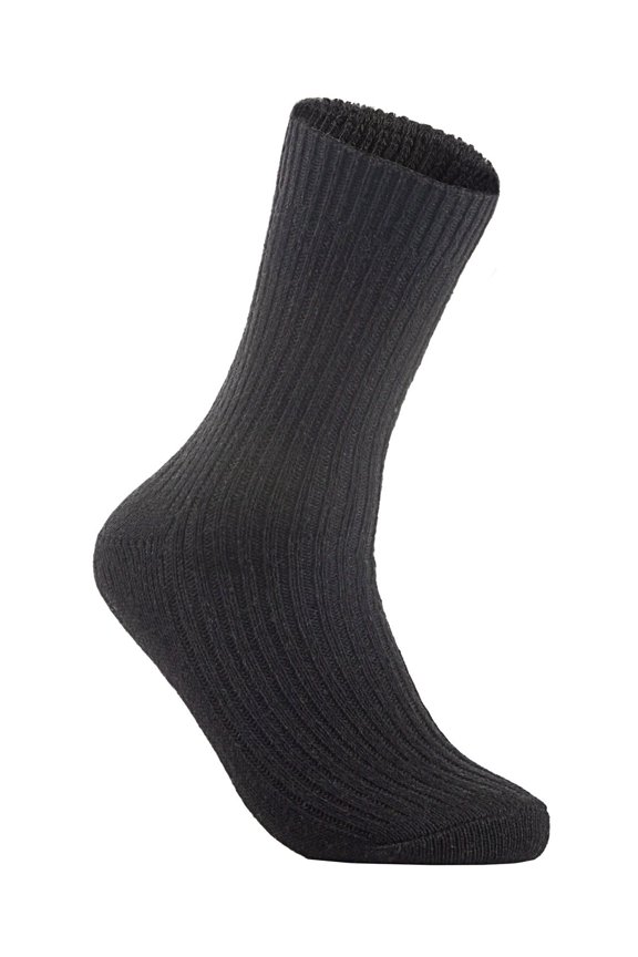 Women's 1 Pair Knitted Wool Socks One Size 7-10 Black