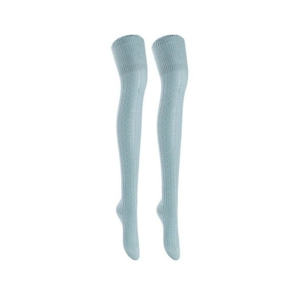 Meso Women's 2 Pairs Awesome Thigh High Cotton Socks, Comfortable, Soft and Super Durable M1025 6-9 2p1 Sky Blue