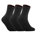 thumbnail image 1 of Meso Women's 3 Pairs Wool Blend Crew Socks MHR1612 Casual Solid Size 6-9 Black, 1 of 1
