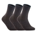 thumbnail image 1 of Meso Women's 3 Pairs Wool Blend Crew Socks MHR1612 Casual Solid Size 6-9 Dark Grey, 1 of 1