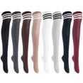 thumbnail image 1 of Meso Women's 4 Pairs Awesome Thigh High Cotton Socks, Comfortable, Soft and Super Durable Size 6-9 M1022 Assorted 4c6, 1 of 9